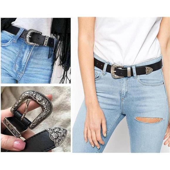 Western-Belts-for-Women - Cowboy Cowgirl-Lether-Waist-Belts with Vintage main image 5
